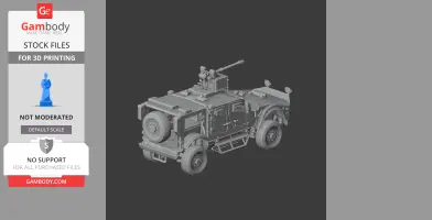 A detailed 3D model of a mine-resistant ambush-protected vehicle for 3D printing, featuring a mounted turret.
