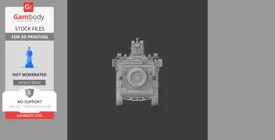 Front view of a detailed 3D-printed mine-resistant armored vehicle model.