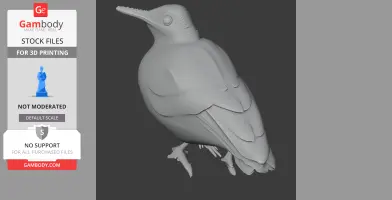Banded antbird - Prehistoric Animal STL