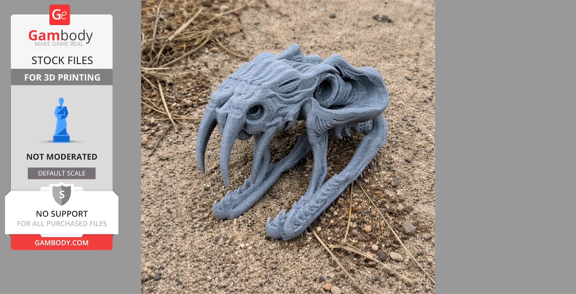 Tiger Snake Skull - Skull Replica STL