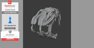 Tiger Snake Skull - Skull Replica STL