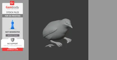 3D model of a prehistoric bird, with detailed feathers and talons, set against a dark background.