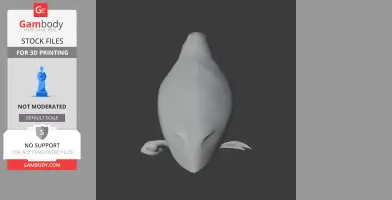 Top view of a 3D model resembling a sleek, abstract bird shape for printing.