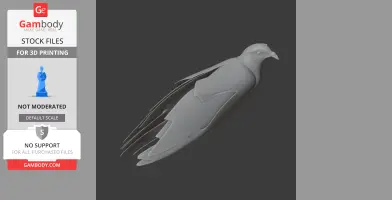 A 3D model of a banded fruit dove with detailed feather structure, designed for 3D printing.