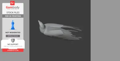 3D model of a streamlined banded fruit dove, designed for 3D printing, viewed from the side.
