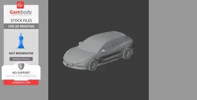 A 3D model of a sleek, modern Denza Z9 car in gray, designed for 3D printing.