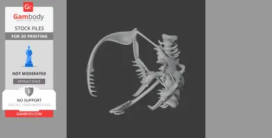 3D model of a timber rattlesnake skull, showcasing detailed jaw and fangs, against a dark background.