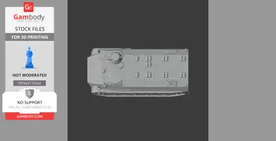 Top view of a detailed 3D MT-LB tank model designed for 3D printing.