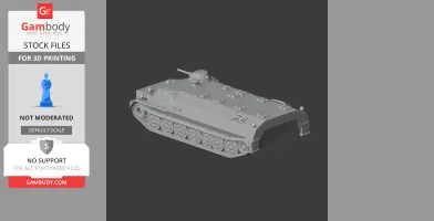 3D model of an MT-LB tank with detailed tracks and turret, for 3D printing.