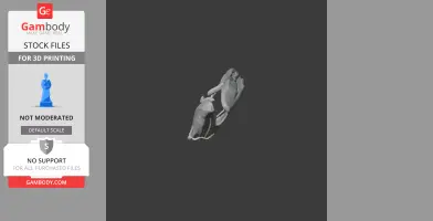 3D model of a Timurlengia skull replica, designed for 3D printing, displayed on a dark background.