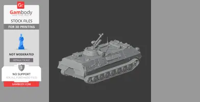 3D model of an MT-LBu tank with detailed tracks, turret, and mounted equipment for 3D printing.