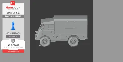 3D model of a Mowag T1 4×4 vehicle, side view, designed for 3D printing.