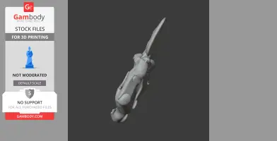3D model of a Tlatolophus skull in STL format, view from above, optimized for printing.