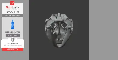 3D model of a gecko skull on a grey background.