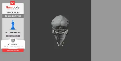 3D model of Townsend's Mole skull for printing, viewed from the front on a dark background.