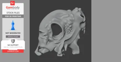 A detailed digital 3D model of a Triassolestes skull, featuring intricate textures and structures.