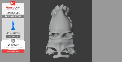 3D model of a Triassolestes skull, viewed from the top perspective, with intricate details.