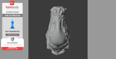 A detailed 3D skull model with a textured surface designed for 3D printing.