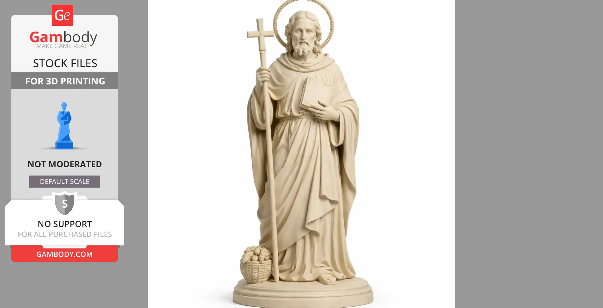 Saint Apollos - Devotional Statue - STL 3D Print