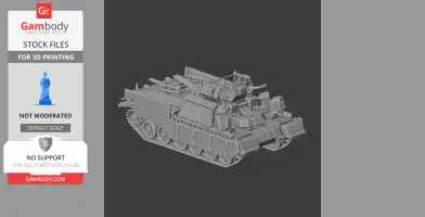 Detailed 3D model of a Nagmachon tank, featuring tracks and turrets, for 3D printing.