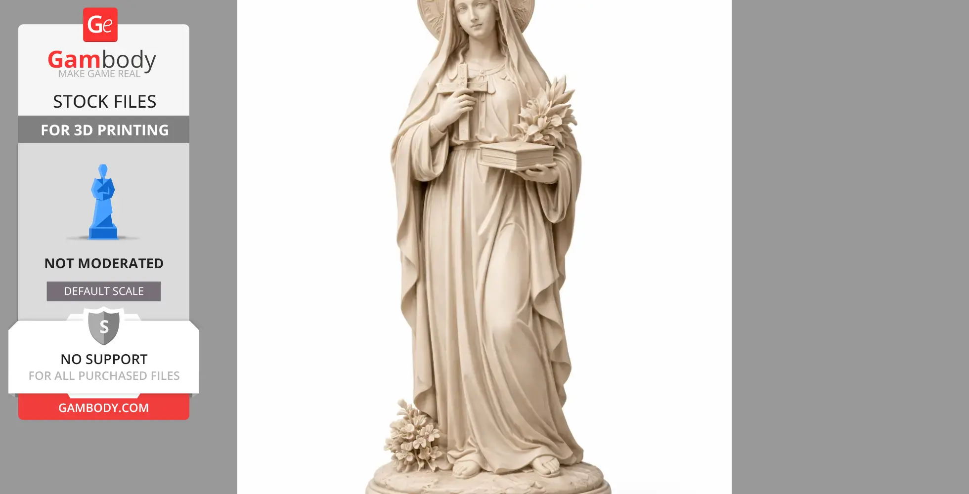 Saint Apronia of Toul - Devotional Statue - STL 3D Print