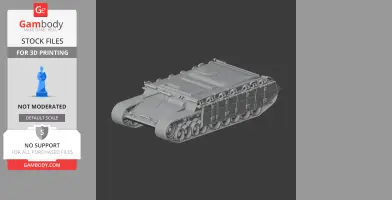3D model of a Nakpadon tank with detailed tracks and armor, designed for 3D printing.