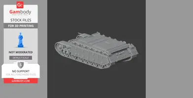 Detailed 3D model of a Nakpadon tank, showcasing tracks and armor, ready for 3D printing.