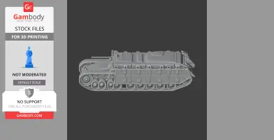 Detailed 3D model of a Nakpadon tank side view for 3D printing.