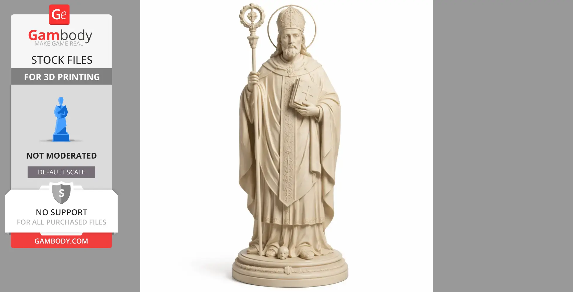Saint Aprus of Toul - Devotional Statue - STL 3D Print