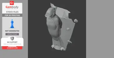3D model of a stylized banded woodpecker with a prehistoric design, prepared for 3D printing.