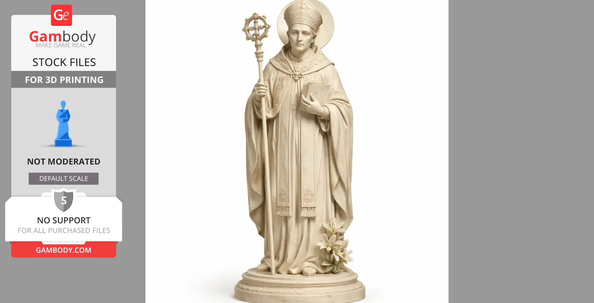 Saint Aquilinus of Evreux - Devotional Statue - STL 3D Print