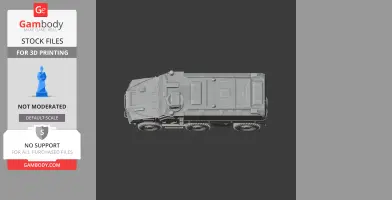 A detailed 3D model of a Nexter Titus armored vehicle for 3D printing, viewed from the side.