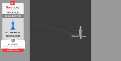 A digital 3D model of a Banggai cicadabird, showing elongated wings, ready for 3D printing.