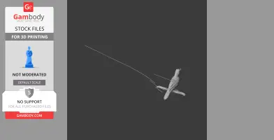 A 3D model of a bird-like creature with long tail feathers, designed for printing.
