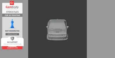 3D model of a Dodge Challenger from the front view, ready for 3D printing.