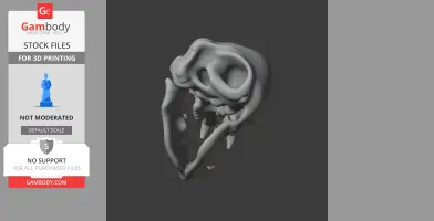 3D model of Ursus deningeri skull replica for 3D printing, displayed on a dark background.