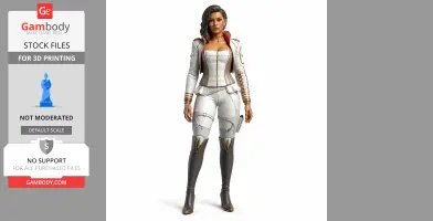 Apex Legends character figure in a white and gold outfit, ready for 3D printing.