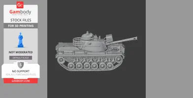3D model of the M60 tank with detailed turret and tracks, ready for 3D printing.