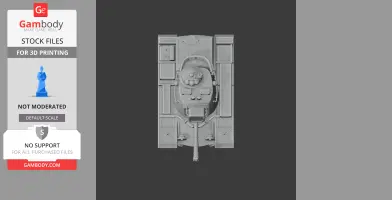 Detailed M60 tank 3D model for printing, viewed from above.