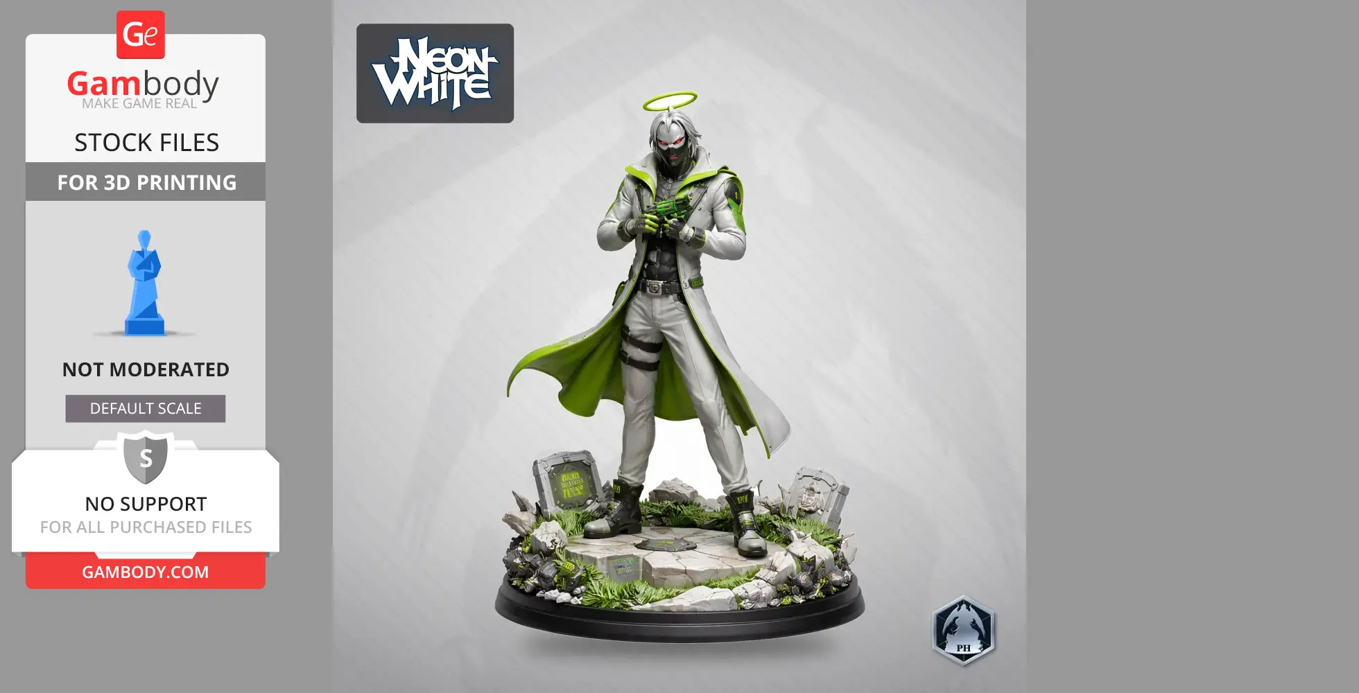 Neon Green - Neon White - Character Figure STL