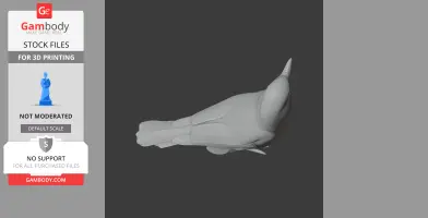 A 3D model of a bird, possibly a flycatcher, designed for 3D printing, shown from a top angle.
