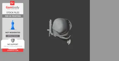 3D model of a Banggai scops owl, showing detailed head and perch, suitable for printing.