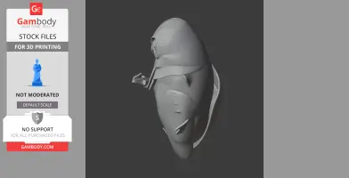 3D model of a Banggai scops owl in STL format for 3D printing, side view.