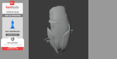 A 3D model of a stylized, smooth owl facing forward, intended for 3D printing.