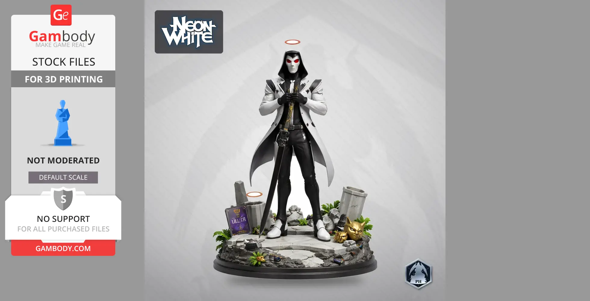 White - Neon White - Character Figure STL