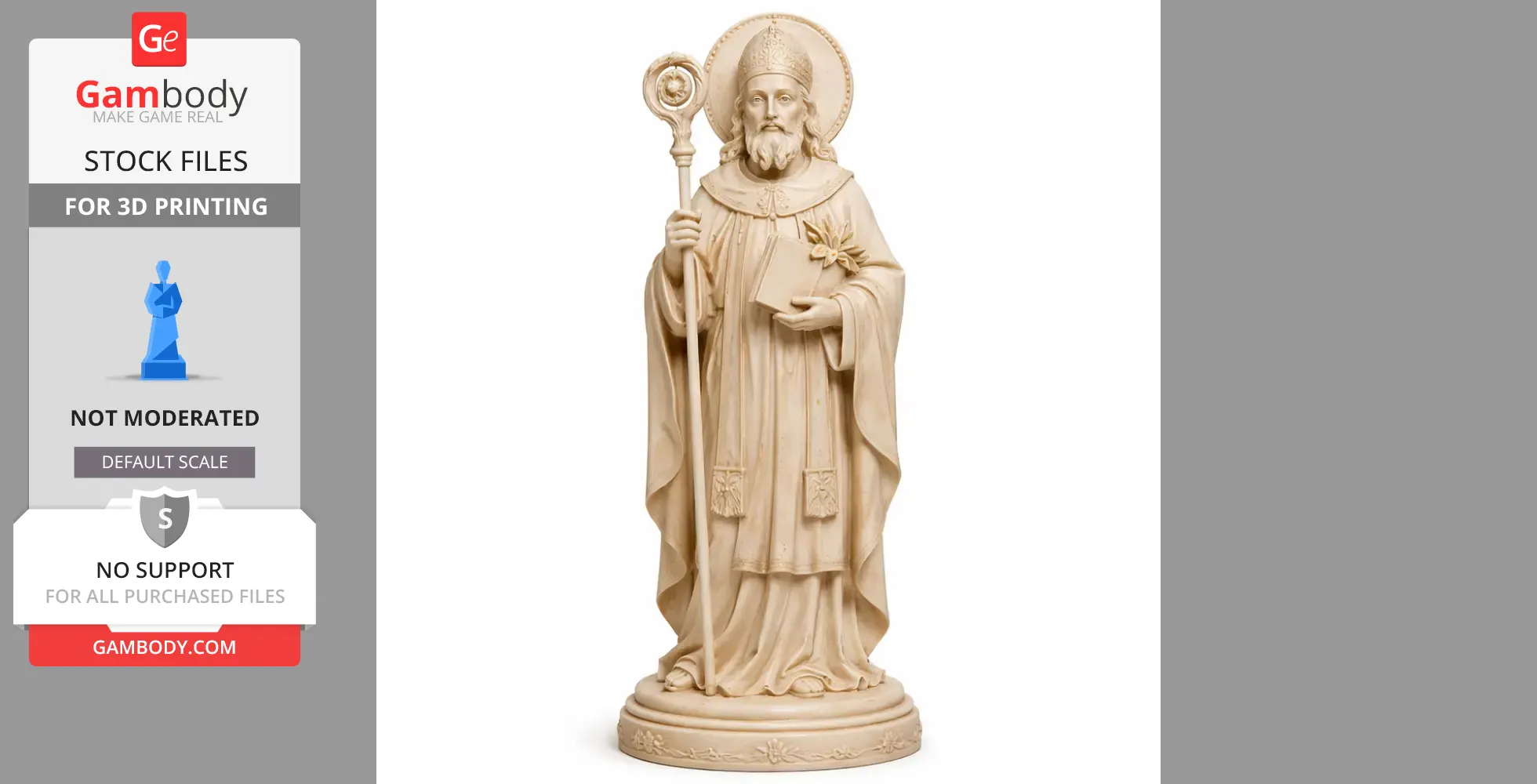 Saint Aredius - Devotional Statue - STL 3D Print