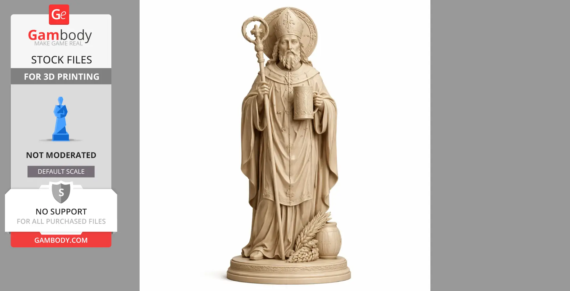 Saint Arnold of Soissons - Devotional Statue - STL 3D Print