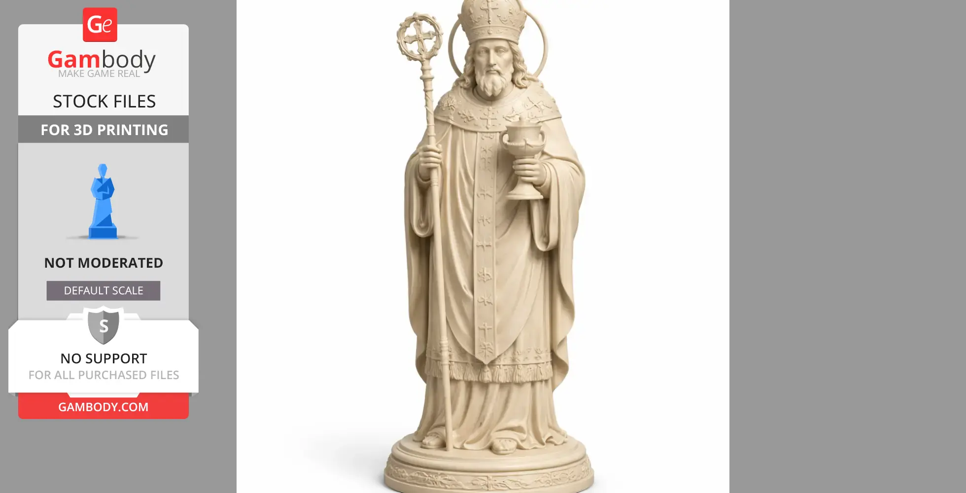 Saint Arnulf of Metz - Devotional Statue - STL 3D Print