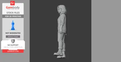 3D model of Maru from Stardew Valley, shown in profile view with detailed attire and features.