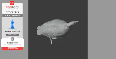 3D model of a bar-backed partridge for printing, showing detailed feathers and body structure.